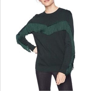 Ted Baker Aniebal dark green fringe sweater sz sm
